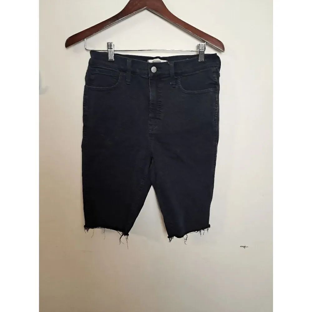Madewell Roadtripper Biker Supersport Shorts AO211 Women's Black Size 29